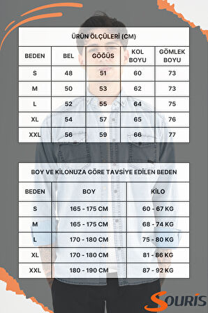 Erkek Buz Mavisi Slimfit Dar Kesim Çift Cepli Çıtçıtlı Yıkamalı Kot Gömlek