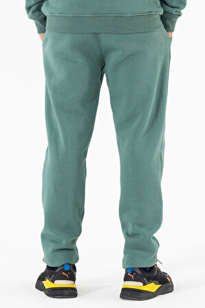 Erkek Mint Eşofman Altı Rahat Kalıp 3 iplik Şardonlu Düz Paça