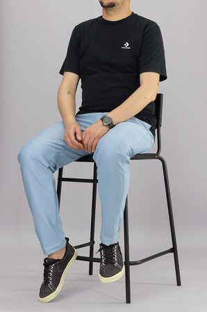 Erkek Açık Mavi Rahat Kesim Likralı Spor Pantolon İpli Bel Düz Paça