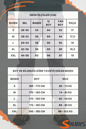 Erkek Füme Kargo Pantolon Rahat Kesim Pamuklu Lastikli Bel