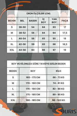 Erkek Mint Kargo Pantolon Rahat Kesim Pamuklu Lastikli Bel