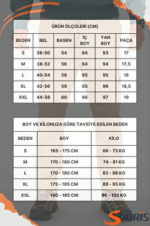 Erkek Vizon Kargo Pantolon Rahat Kesim Pamuklu Lastikli Bel