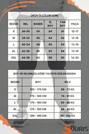 Erkek Taş Rengi Kargo Pantolon Rahat Kesim Pamuklu Lastikli Paça