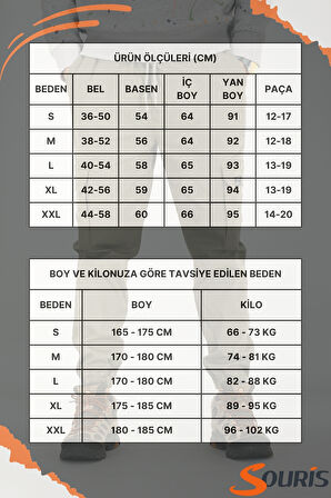 Erkek Açık Haki Kargo Pantolon Rahat Kesim Pamuklu Lastikli Paça