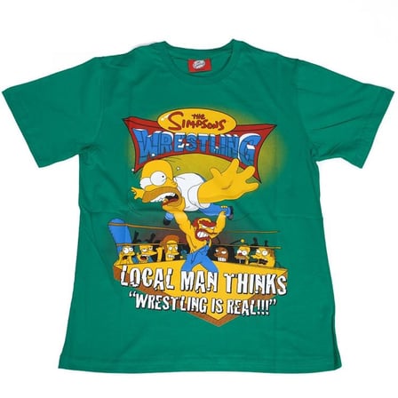 The Simpons Homer Wrestling Tişört Yeşil