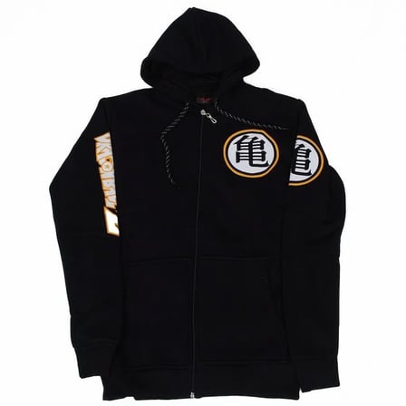 Dragon Ball Z Fermuarlı Kapüşonlu Sweatshirt Siyah