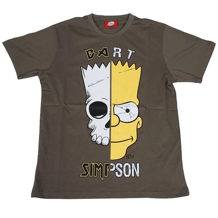 The Simpsons Bart (Skull) Tişört Yeşil