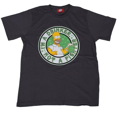 Simpsons Homer I'm A Drinker Tişört Siyah