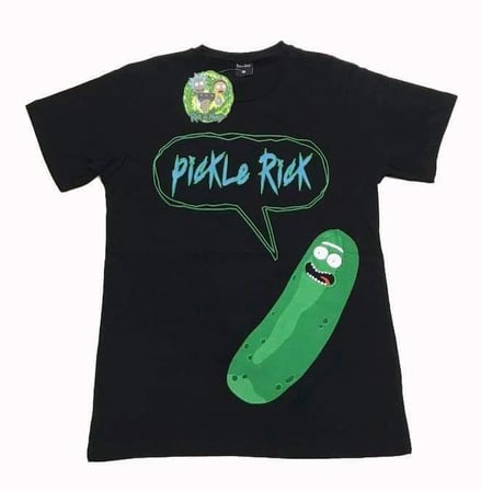 Rick And Morty Pickle Rick Tişört Siyah