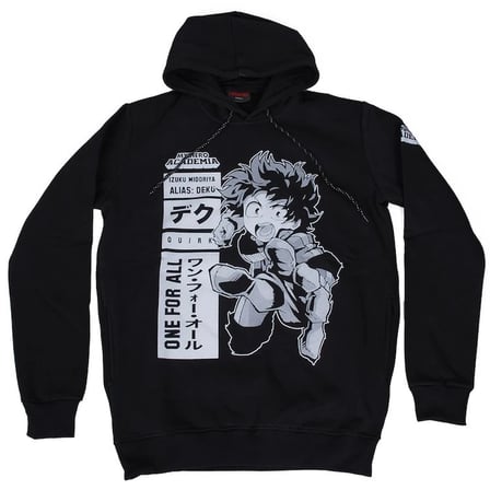 My Hero Academia Deku Kapüşonlu Sweatshirt Hoodie Siyah