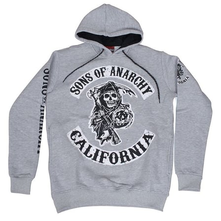 Sons Of Anarchy California Kapüşonlu Sweatshirt Hoodie Gri