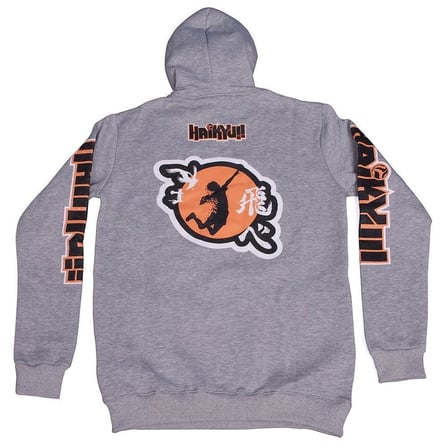 Haikyu No:1 Kapüşonlu Sweatshirt Gri