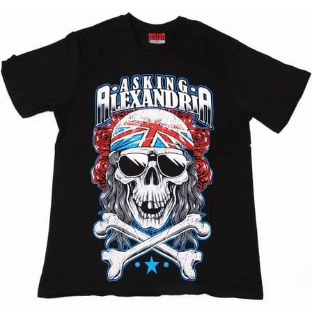 Asking Alexandria Grey Skull Tişört Siyah