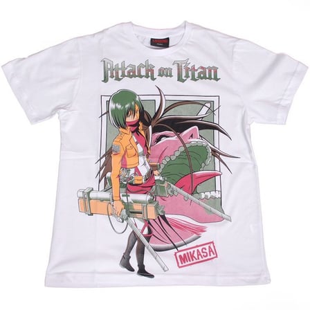 Attack On Titan Mikasa Tişört Beyaz