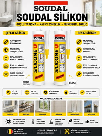 Soudal SLİKON SETİ (ŞEFAF BEYAZ)