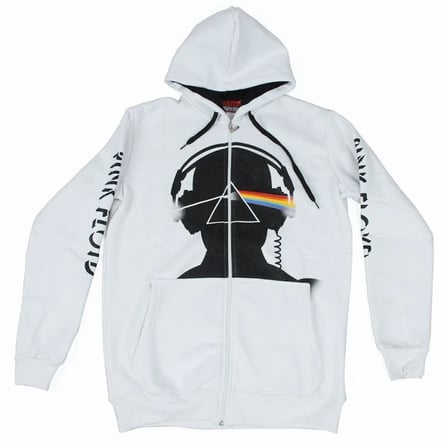 Pink Floyd Hoodie Fermuarlı Sweatshirt Beyaz