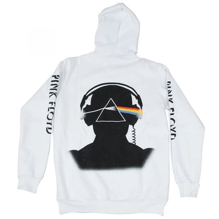Pink Floyd Hoodie Fermuarlı Sweatshirt Beyaz
