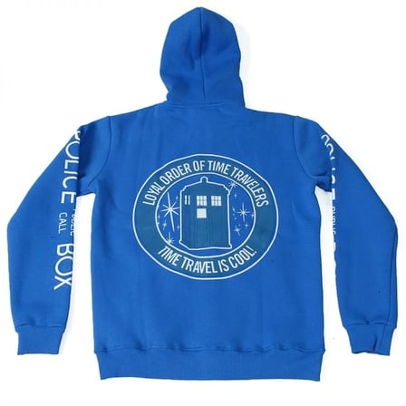 Doctor Who The Police Box Fermuarlı Kapüşonlu Sweatshirt Mavi