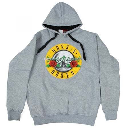 Guns N' Roses Logo Hoodie Kapüşonlu Sweatshirt Gri