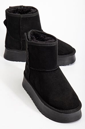 Suins Soule Model İçi Komple Kürklü Cırtlı Siyah Taba Ten Kadın Bot