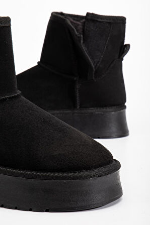 Suins Soule Model İçi Komple Kürklü Cırtlı Siyah Taba Ten Kadın Bot