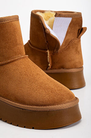 Suins Soule Model İçi Komple Kürklü Cırtlı Siyah Taba Ten Kadın Bot