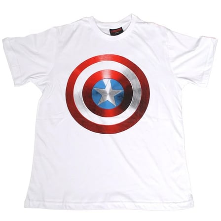 Marvel Captain America Shield Tişört Beyaz