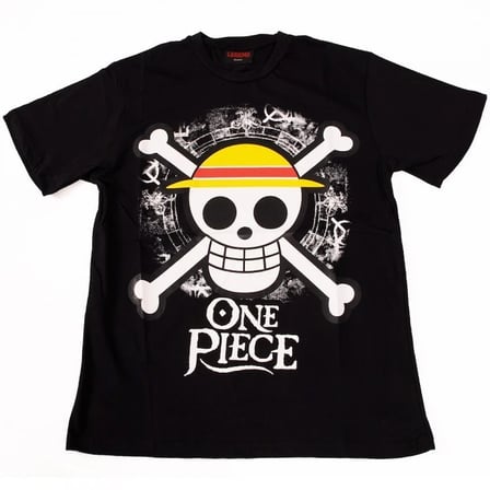 One Piece Flag Icon Tişört Siyah