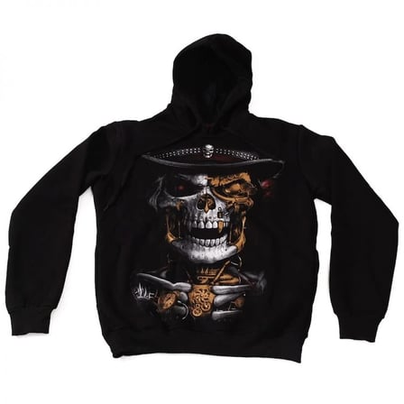 Skull No:3 Kapüşonlu Sweatshirt Hoodie Siyah