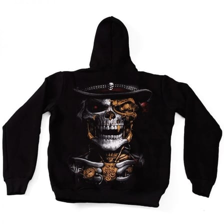 Skull No:3 Kapüşonlu Sweatshirt Hoodie Siyah