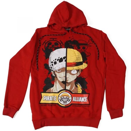 One Piece Pirate VS Alliance Hoodie Kapüşonlu Sweatshirt Kırmızı
