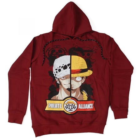 One Piece Pirate VS Alliance Hoodie Kapüşonlu Sweatshirt Bordo