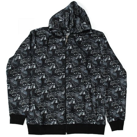 Suicide Squad Skulls Fermuarlı Sweatshirt Gri