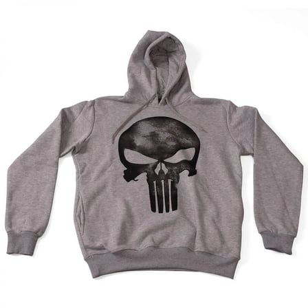 The Punisher Kapüşonlu Sweatshirt Hoodie Gri