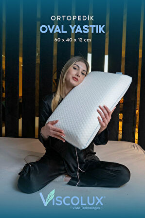 Oval Sabun Ortopedik Visco Yastık - Baş Ağrısı Önleyici Yüksek Yastık Pembe 60x40x15