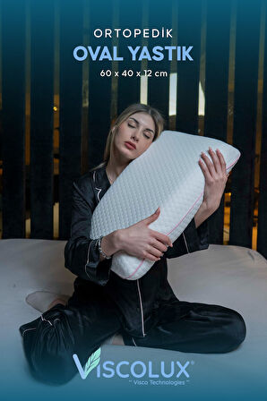 Oval Sabun Ortopedik Visco Yastık - Baş Ağrısı Önleyici Yüksek Yastık Pembe 60x40x15