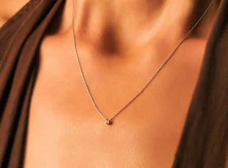 0.03 Ct. Minimal Pırlanta Kolye