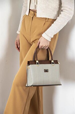 Silver  Polo Bej - Taba NV826 Kadın El Çantası