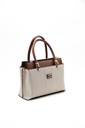 Silver  Polo Bej - Taba NV826 Kadın El Çantası