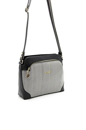 Silver  Polo Siyah Beyaz - Siyah NV364 Kadın Çapraz Çanta