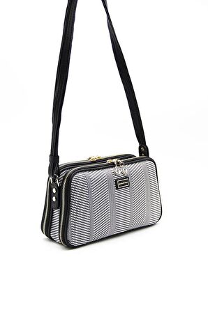 Silver  Polo Siyah Beyaz - Siyah NV899 Kadın Çapraz Çanta