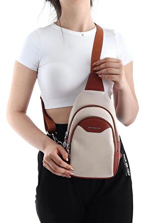 Silver  Polo Bej - Taba NV959 Kadın Bel Çantası