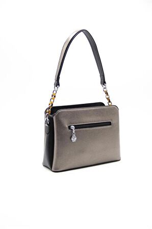 Silver  Polo Platin - Siyah NV937 Kadın Omuz Çantası