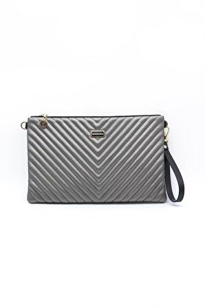 Silver  Polo Platin - Platin NV1034 Kadın Portföy  Clutch