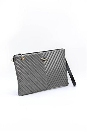 Silver  Polo Platin - Platin NV1034 Kadın Portföy  Clutch