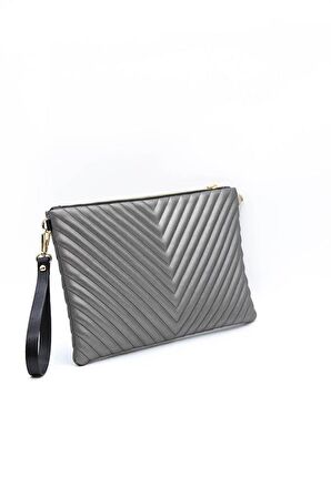 Silver  Polo Platin - Platin NV1034 Kadın Portföy  Clutch
