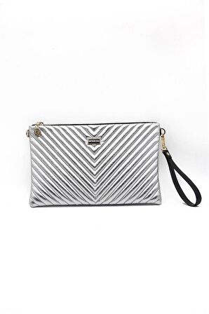 Silver  Polo Gümüş - Gümüş NV1034 Kadın Portföy  Clutch