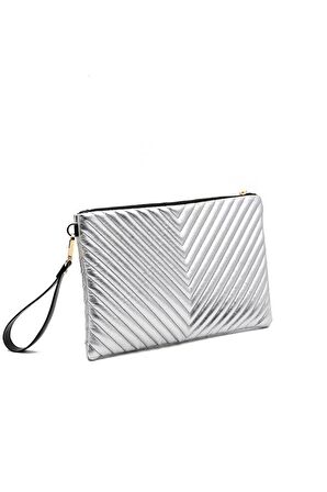 Silver  Polo Gümüş - Gümüş NV1034 Kadın Portföy  Clutch