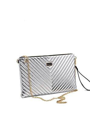 Silver  Polo Gümüş - Gümüş NV1034 Kadın Portföy  Clutch