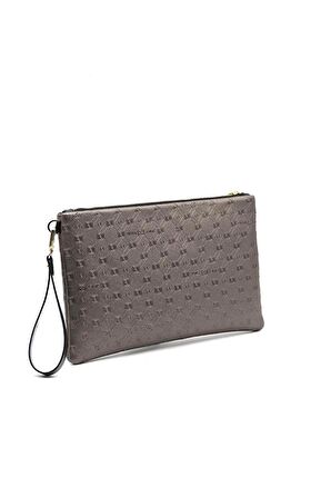 Silver  Polo Platin - Siyah NV1034 Kadın Portföy  Clutch